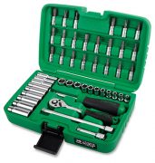 1/4"Dr Socket & Bit Set deep/reg 46Pc metric