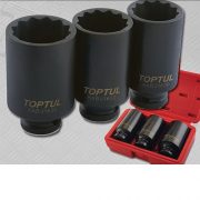 1/2"Dr Deep Impact Hub Nut Socket Set 3pc