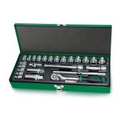 3/8"Dr Socket set 25Pc metal case & tray